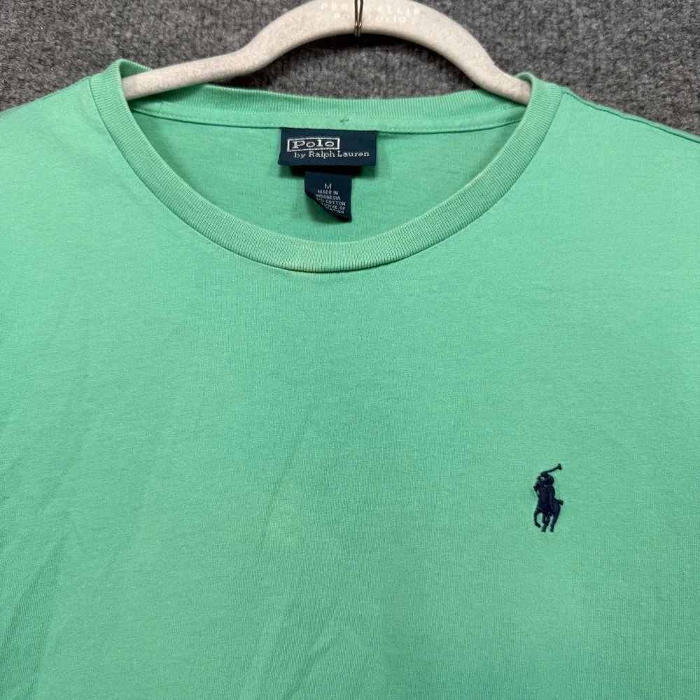 Polo Ralph Lauren T-Shirt Mens Medium Green Pony‎ Logo Classic Fit Casual Tee